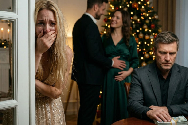 En Nochebuena, escuché a mi esposo susurrarle. Es nuestro bebé’ a su amante embarazada. Entonces, su esposo puso 200.000 dólares frente a mí y me dijo que no me divorciara de él todavía